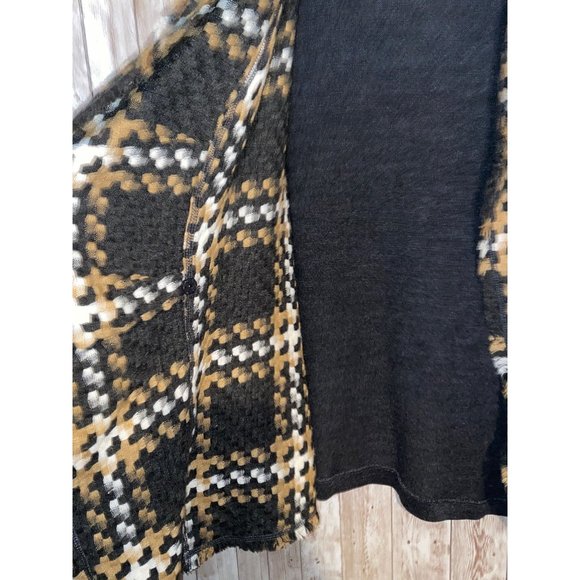 Women's Vex Collection Open Front Drape Gray Wool Blend Cardigan Sweater Size 46 - Picture 4 of 11